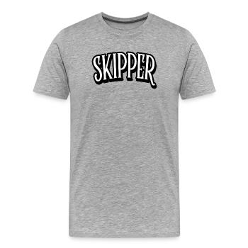 Skipper Shirt Voile - T-shirt bio Premium Homme - gris chiné - Devant - Damien (186cm)