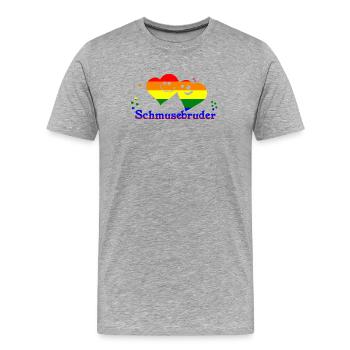 Schmusebruder - Männer Premium Bio T-Shirt - Grau meliert - Vorne - Damien (186cm)