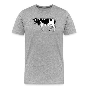 Kuh schwarzpelzig - Männer Premium Bio T-Shirt - Grau meliert - Vorne - Damien (186cm)