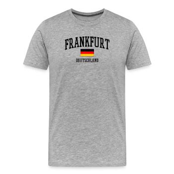 Frankfurt Germany Flag Cities Motif - Men's Premium Organic T-Shirt - heather grey - Front - Damien (186cm)