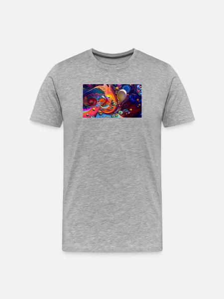 Vivid Abstract Swirl Burst - Men's Premium Organic T-Shirt - heather grey