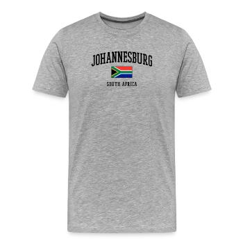 Johannesburg Flagge Südafrika Städte Design - Männer Premium Bio T-Shirt - Grau meliert - Vorne - Damien (186cm)