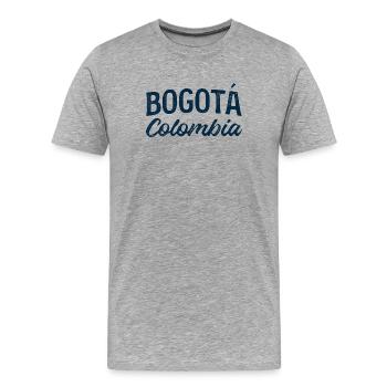 Bogotá Colombia Vintage Lettering - Men's Premium Organic T-Shirt - heather grey - Front - Damien (186cm)