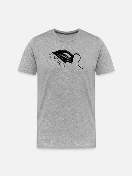 Dampfbügeleisen oder Bügeleisen - Männer Premium Bio T-Shirt - Grau meliert