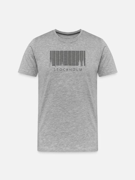 Stockholm Skyline Scandinavian Design Shirt - Men's Premium Organic T-Shirt - heather grey