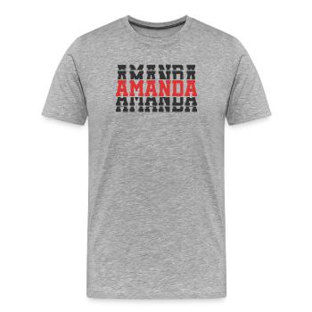 Amanda t-shirt t-shirt idée cadeau texte empilé - T-shirt bio Premium Homme - gris chiné - Devant - Damien (186cm)