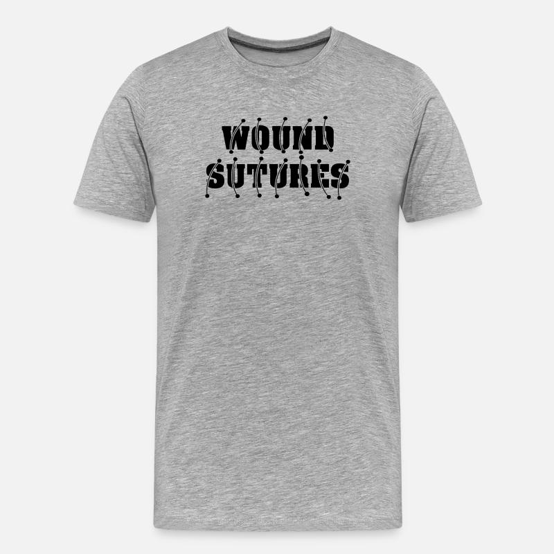 Wundnähte - Männer Premium Bio T-Shirt - Grau meliert