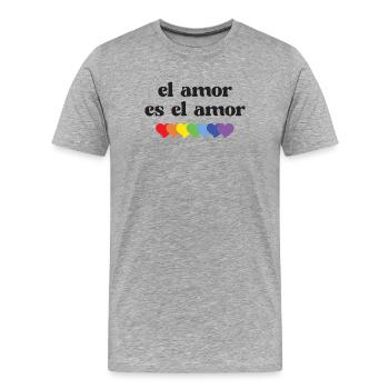 LGBT Pride Month - El Amor es el Amor - Men's Premium Organic T-Shirt - heather grey - Front - Damien (186cm)