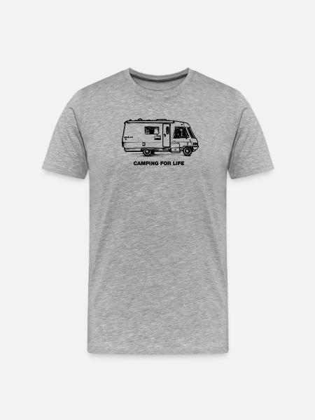 Camping For Life - Männer Premium Bio T-Shirt - Grau meliert