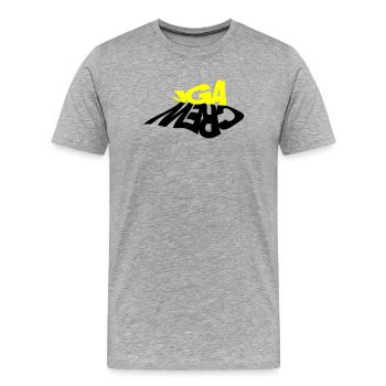 JGA Crew - Ombre ivre - T-shirt bio Premium Homme - gris chiné - Devant - Damien (186cm)