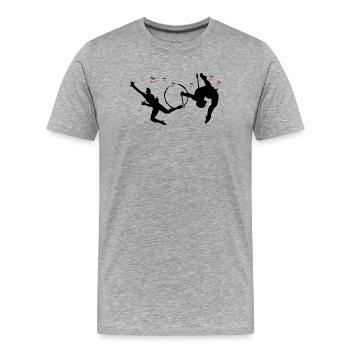 Rhythmische Sportgymnastik mit Reifen - Männer Premium Bio T-Shirt - Grau meliert - Vorne - Damien (186cm)