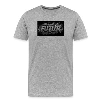 FUTUR - T-shirt bio Premium Homme - gris chiné - Devant - Damien (186cm)
