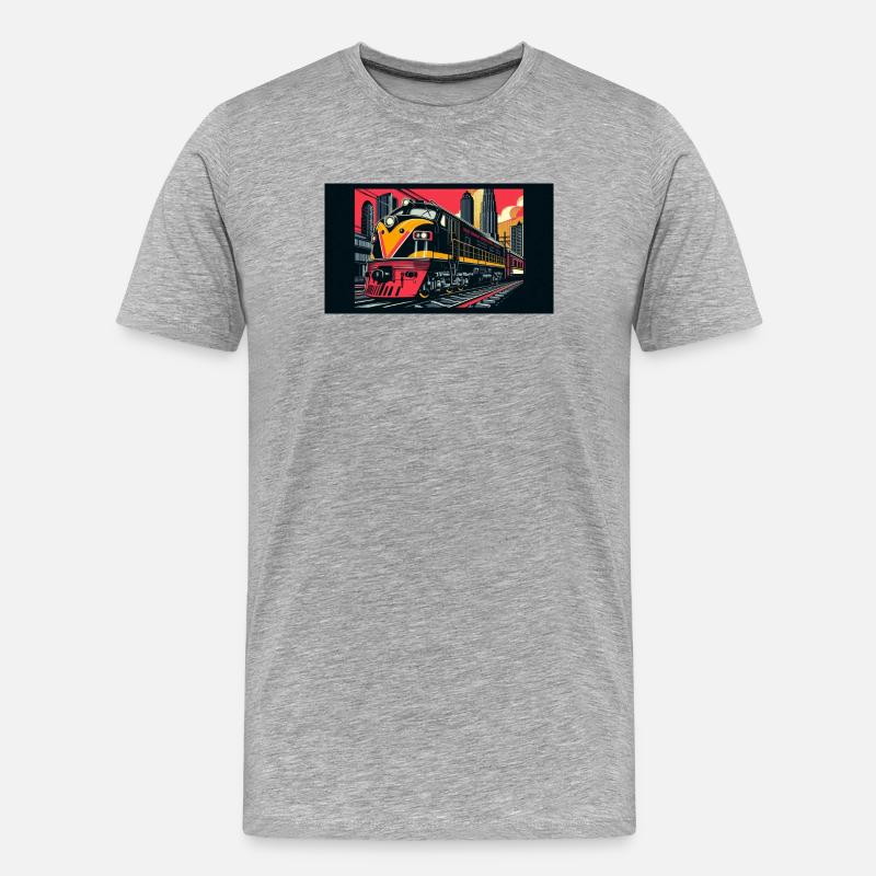 Zug 1 4 - Männer Premium Bio T-Shirt - Grau meliert