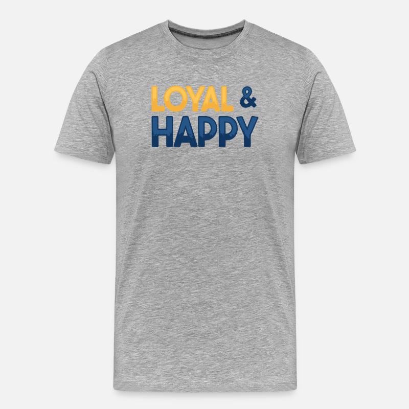 Loyal & glücklich - Männer Premium Bio T-Shirt - Grau meliert