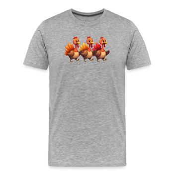 Thanksgiving Truthahn Baby - Männer Premium Bio T-Shirt - Grau meliert - Vorne - Damien (186cm)