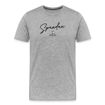 Spandau - Berlin Flagge - Berliner Bär Berlinerin - Männer Premium Bio T-Shirt - Grau meliert - Vorne - Damien (186cm)