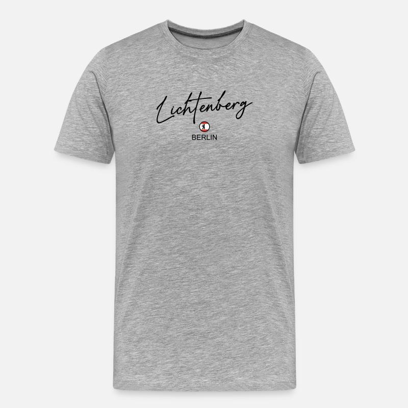 Lichtenberg - Berlin Flagge - Berliner Bär - Männer Premium Bio T-Shirt - Grau meliert