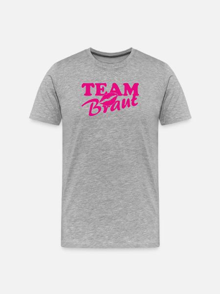 Team Brant Lip Kiss Neon Pink - Men's Premium Organic T-Shirt - heather grey