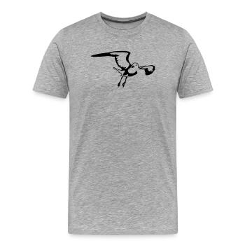Mouette - T-shirt bio Premium Homme - gris chiné - Devant - Damien (186cm)