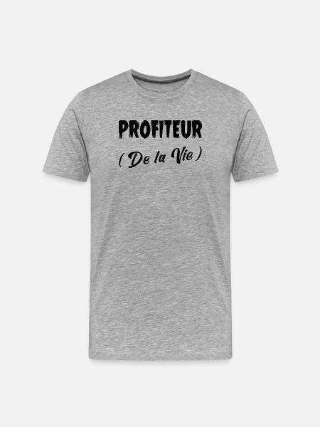 PROFITEER (OF LIFE)! (black) - Men's Premium Organic T-Shirt - heather grey