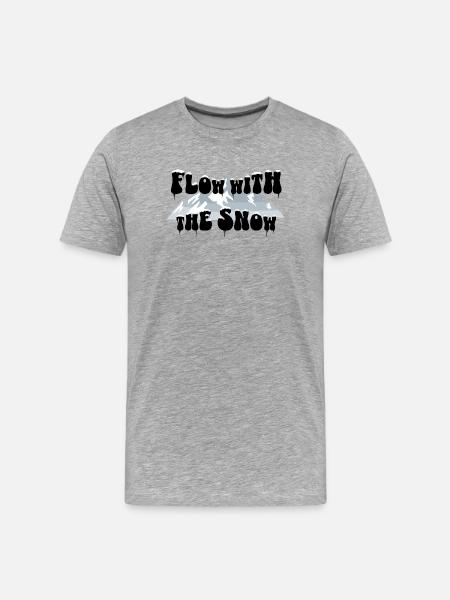 Flow with the Snow - Ski & Mountains - Men's Premium Organic T-Shirt - heather grey