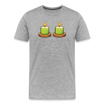  Kerzen Symbol - Männer Premium Bio T-Shirt - Grau meliert - Vorne - Damien (186cm)