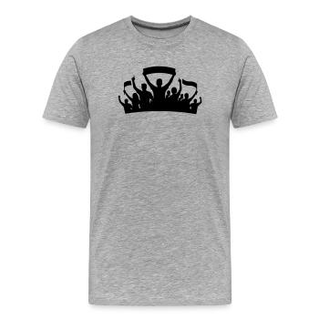 Fans Group Silhouette - Men's Premium Organic T-Shirt - heather grey - Front - Damien (186cm)