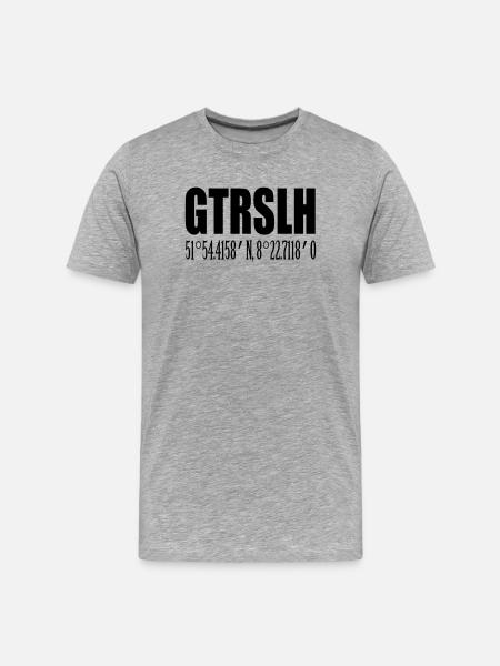 Gütersloh mit Koordinaten - Männer Premium Bio T-Shirt - Grau meliert