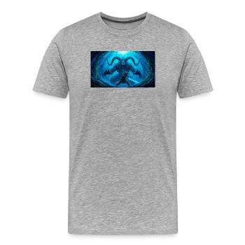 Beowulf combat le Monstre avec l’Épée Ancienne Nord - T-shirt bio Premium Homme - gris chiné - Devant - Damien (186cm)