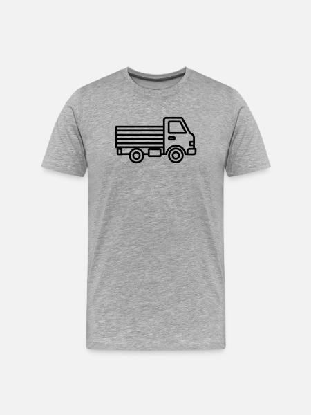 Lkw - Männer Premium Bio T-Shirt - Grau meliert