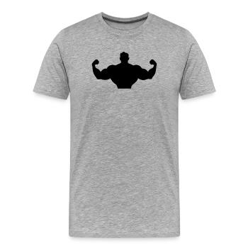 Starker Mann - Männer Premium Bio T-Shirt - Grau meliert - Vorne - Damien (186cm)