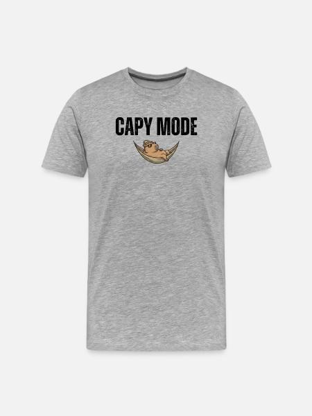 Capy Mode: Hängematten-Chill - Männer Premium Bio T-Shirt - Grau meliert