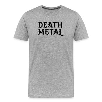 Death Metal fettes Logodesign - Männer Premium Bio T-Shirt - Grau meliert - Vorne - Damien (186cm)