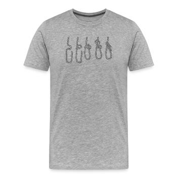 Voilier Voilier Nautics Dinghy Nœuds - T-shirt bio Premium Homme - gris chiné - Devant - Damien (186cm)