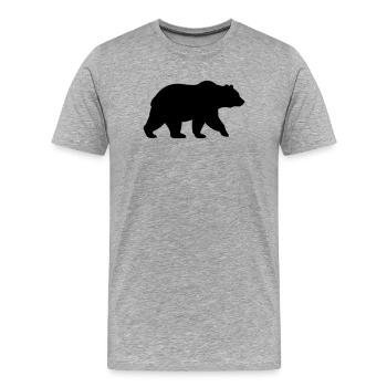 baer - Männer Premium Bio T-Shirt - Grau meliert - Vorne - Damien (186cm)