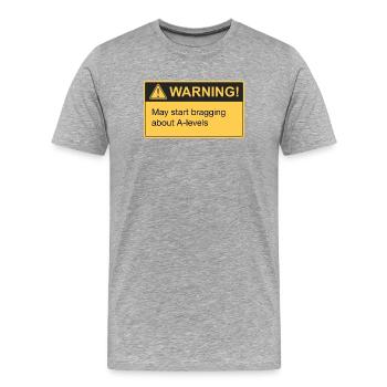 Angeben von A-Level-Ergebnissen - Männer Premium Bio T-Shirt - Grau meliert - Vorne - Damien (186cm)
