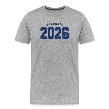 Graduate 2026 – Vintage Diploma Design - Men's Premium Organic T-Shirt - heather grey - Front - Damien (186cm)