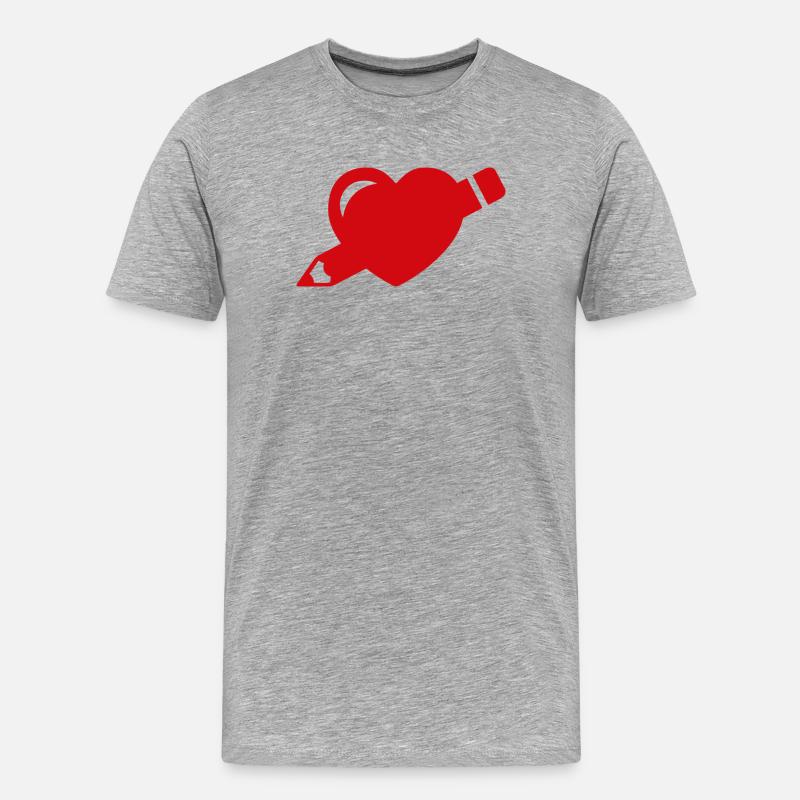 Designliebe - Männer Premium Bio T-Shirt - Grau meliert