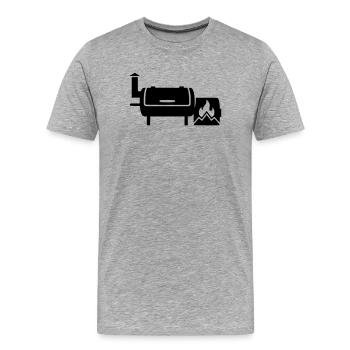 BBQ Smoker Grillmeister Pulled Pork Grilling - Men's Premium Organic T-Shirt - heather grey - Front - Damien (186cm)