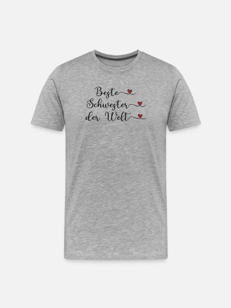 Beste Schwester der Welt - Männer Premium Bio T-Shirt - Grau meliert