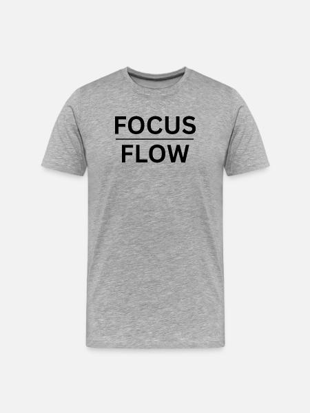 Focus & Flow - Minimalist Edition - Männer Premium Bio T-Shirt - Grau meliert