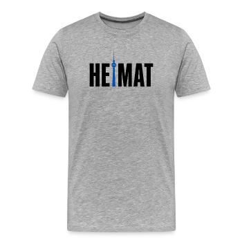 Heimat Berlin Fernsehturm - Männer Premium Bio T-Shirt - Grau meliert - Vorne - Damien (186cm)