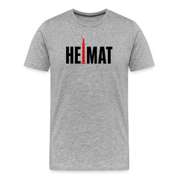 Heimat Stuttgart Jubiläumssäule - Männer Premium Bio T-Shirt - Grau meliert - Vorne - Damien (186cm)