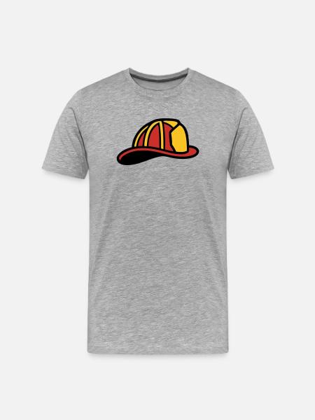 Feuerwehrhelm Retter Icon - Männer Premium Bio T-Shirt - Grau meliert