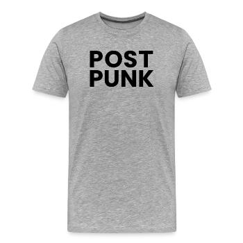 Logo post-punk - T-shirt bio Premium Homme - gris chiné - Devant - Damien (186cm)
