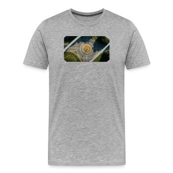 Collège Roundabout - T-shirt bio Premium Homme - gris chiné - Devant - Damien (186cm)