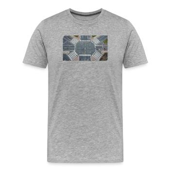 Vue aérienne de la géométrie d’intersection - T-shirt bio Premium Homme - gris chiné - Devant - Damien (186cm)