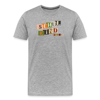 Schulkind  - Männer Premium Bio T-Shirt - Grau meliert - Vorne - Damien (186cm)