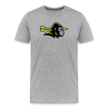 Mascotte de la flèche gorile - T-shirt bio Premium Homme - gris chiné - Devant - Damien (186cm)
