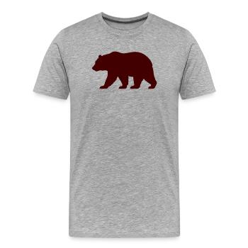 Dunkle Bären-Silhouette - Männer Premium Bio T-Shirt - Grau meliert - Vorne - Damien (186cm)